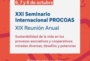 XXI Seminario internacional y  XXIV reunión anual del PROCOAS: «Sostenibilidad de la vida en los procesos asociativos y cooperativos»